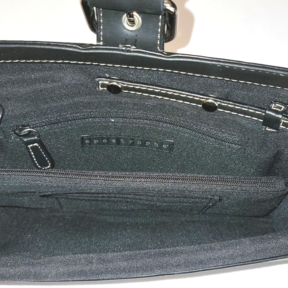 Apostrophe Black Leather Rectangular Wristlet - image 8